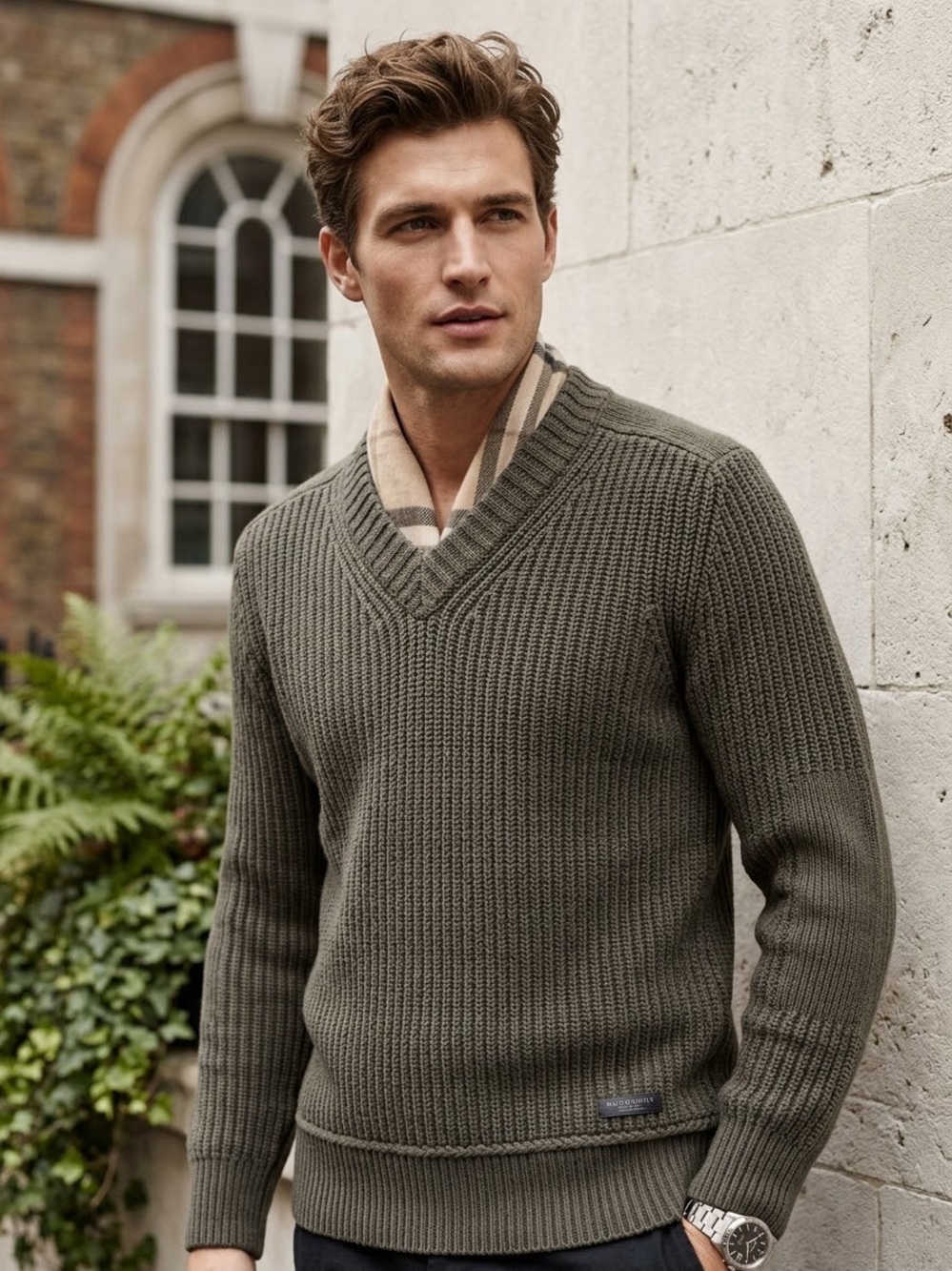 Burberry Brit Dockley Ribbed Swester- Olive